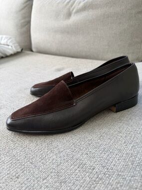 Bruno Valenti Brown Leather & Suede Loafers – Women’s Size 10M (narrow)